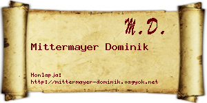 Mittermayer Dominik névjegykártya